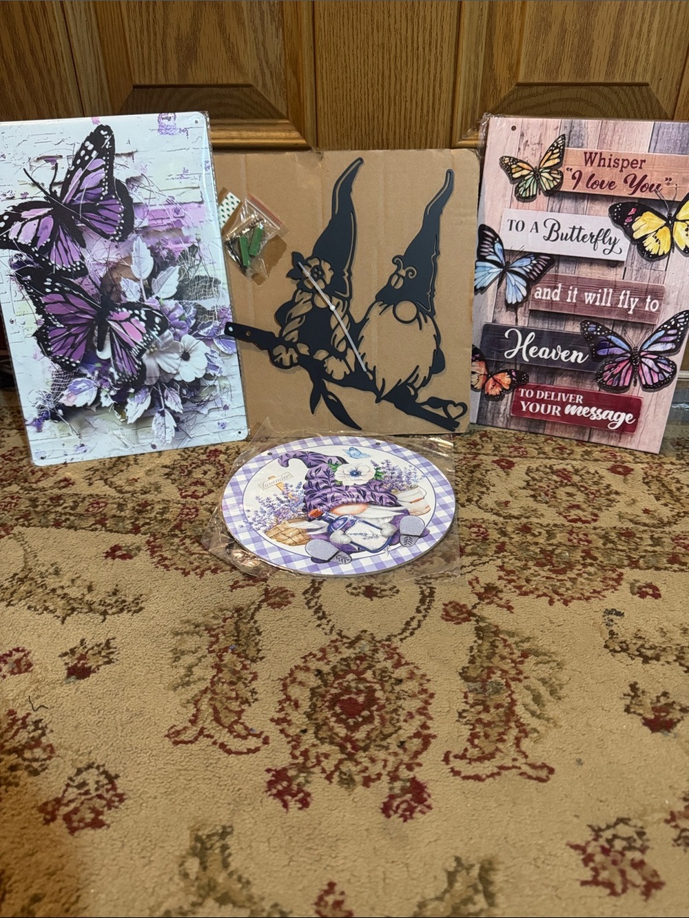 Purple Butterfly Wall Art Trio - Decorative Home Accents